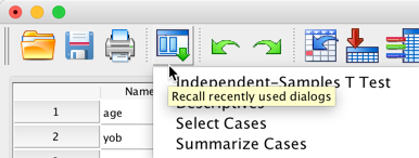 An image of a the SPSS recall button